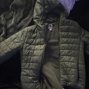 Green Quilted Hooded Jacket